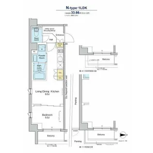 プラウドフラット品川大井町【5階】の間取り