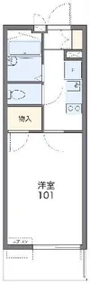 レオパレス浜木綿【3階】の間取り