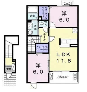 ハピネス B【2階】の間取り
