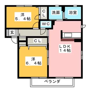 凪B棟【1階】の間取り