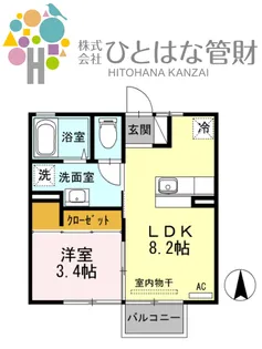 ネット使い放題:エクセルII【1階】の間取り