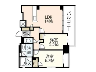 ライオンズ国泰寺グランアクシス【7階】の間取り