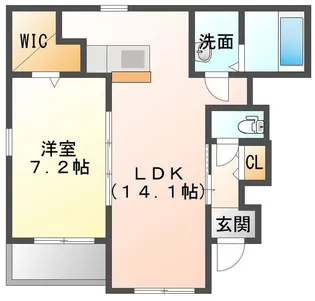 ネオ・クレメント【1階】の間取り