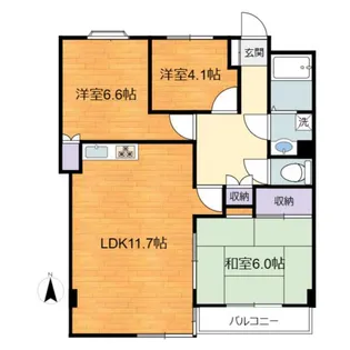 グレイスコート多摩川【5階】の間取り