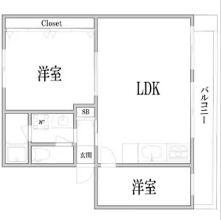 京王渕野辺マンション【2階】の間取り