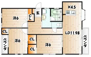 ヤナギテラス【2階】の間取り