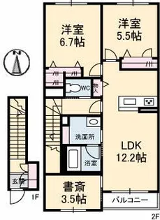 GrandMaisonOn(グランメゾンオン)C棟【2階】の間取り