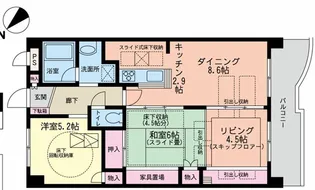 ペイサージュ白鳥【1階】の間取り