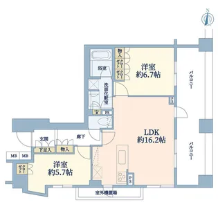 パークハウス飯田橋レジデンス【6階】の間取り