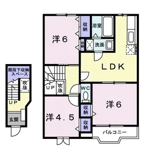 メゾンドフルールB【2階】の間取り