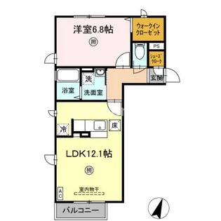 D room八乙女B【1階】の間取り