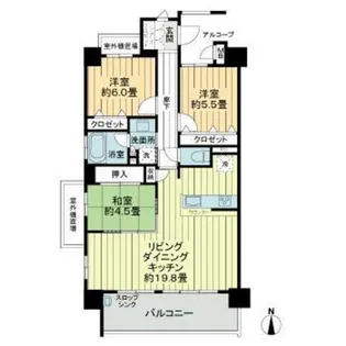 サーパス西長瀬グランテラス【6階】の間取り