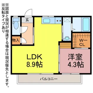 グリーンタウン高師G棟【2階】の間取り