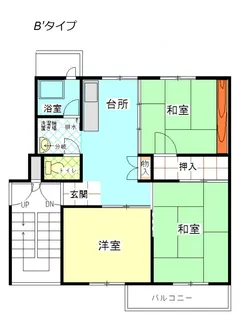 公社賃貸SMALIO 香里三井B【5階】の間取り