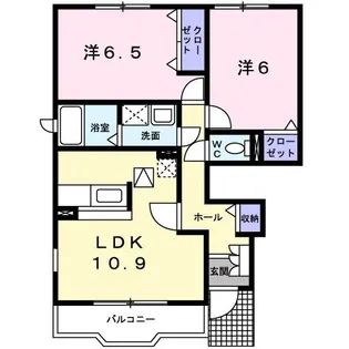 アライブ泉I B【1階】の間取り