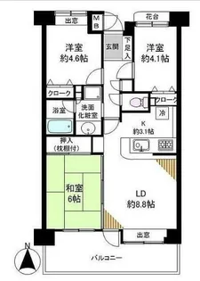 グリーンコーポ川口幸町【2階】の間取り