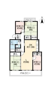 URオークタウン東茨木【2階】の間取り