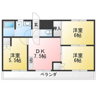 コーポ一ノ森【2階】の間取り