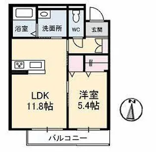 ラ・パルテール旭川 九番館【2階】の間取り