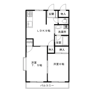 アクロスカイA【2階】の間取り