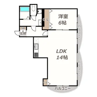 シャトー長居【4階】の間取り