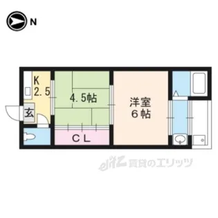 ハイツ新田辺【1階】の間取り