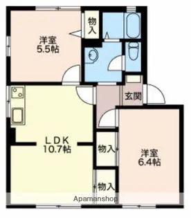 ドミール トシカズA【1階】の間取り