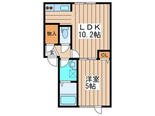 リ-ガル月寒【2階】の間取り