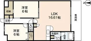 グリュック大野浦【1階】の間取り