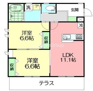 ヴィラシャンベール【1階】の間取り