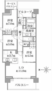 プラウド駒場【2階】の間取り
