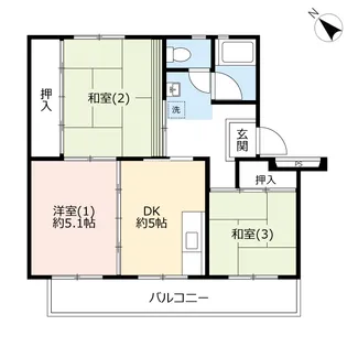 UR下大槻【4階】の間取り