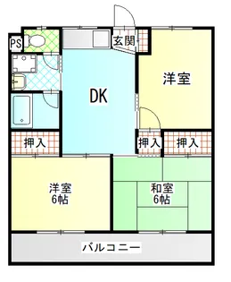 オークラハイツ【1階】の間取り