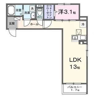 エクセルコートアゼリアA【1階】の間取り