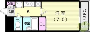 ヴェルビュ桜町【9階】の間取り