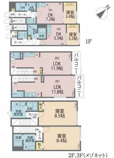 カインドネス小田急相模原VII【2階】の間取り