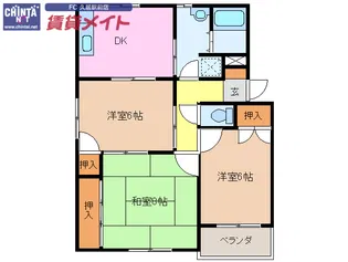 藤ヴァレイ【1階】の間取り
