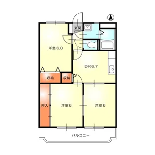 ラ・メゾン・ジョワイユーズ【2階】の間取り