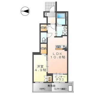 クレアシオン南【1階】の間取り
