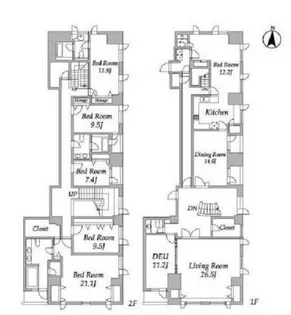 プライムスクェアシティ【12階】の間取り