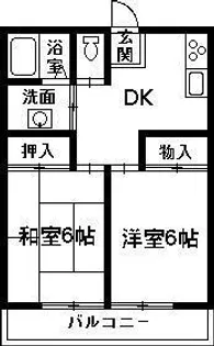 室岡マンションA・B【2階】の間取り