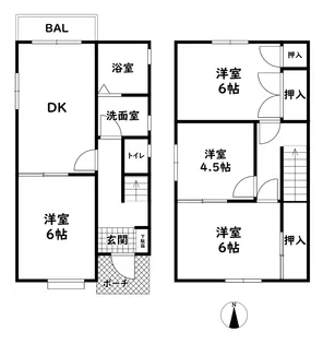 中山手ガーデンハウスB棟【1階】の間取り