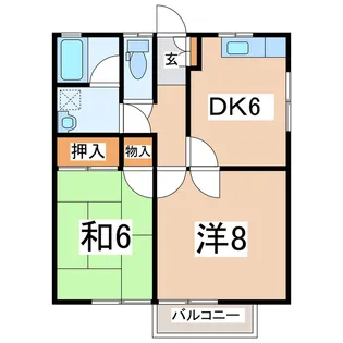 福島県郡山市富田町字天神林【アパート】の間取り