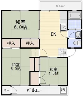 平尾住宅63号棟【1階】の間取り
