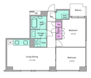 レジディアタワー乃木坂【13階】の間取り
