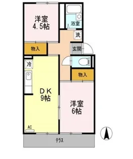 グリーンコーポ板谷 B【1階】の間取り