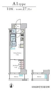 Brillia ist 池尻大橋【4階】の間取り