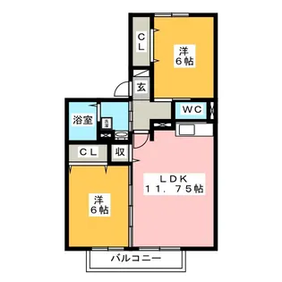 ウィルモアセブン【2階】の間取り