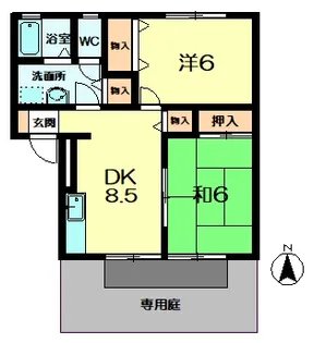 奈良県奈良市左京4【アパート】の間取り