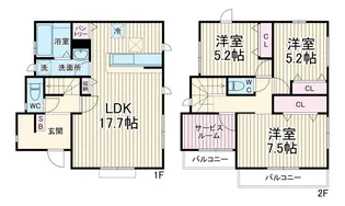 神奈川県平塚市東中原2【一戸建】の間取り